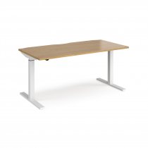 Sit Stand Desk | Single Motor | 1600w x 800d mm | Oak Top | White Frame | Elev8 Mono