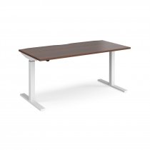 Sit Stand Desk | Single Motor | 1600w x 800d mm | Dark Walnut Top | White Frame | Elev8 Mono