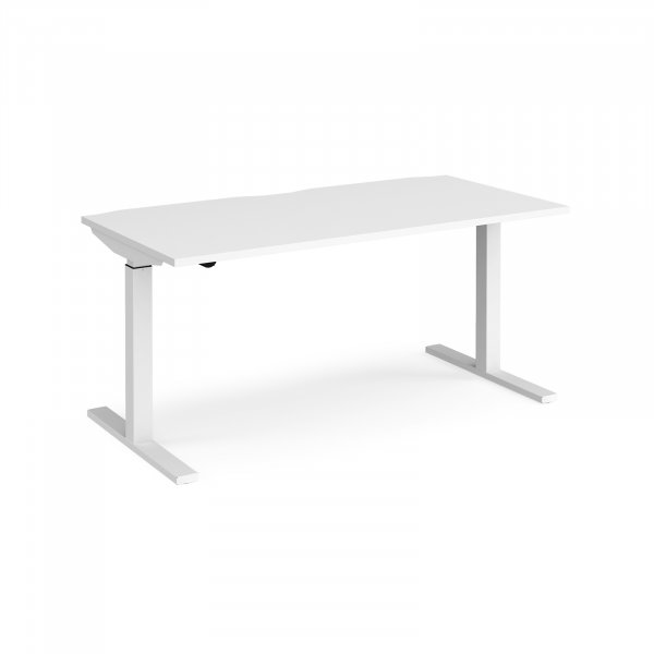 Sit Stand Desk | Single Motor | 1600w x 800d mm | White Top | White Frame | Elev8 Mono