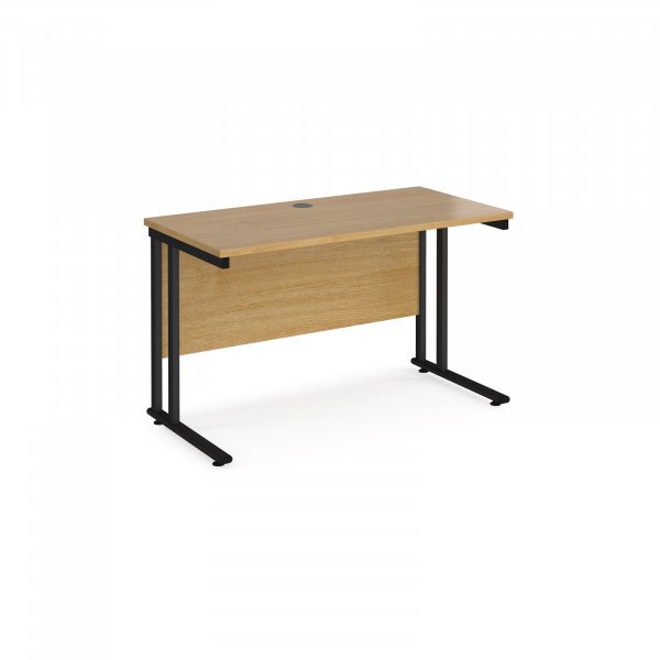 Straight Cantilever Desk | 1200w x 600d mm | Oak Top | Black Frame | Maestro 25