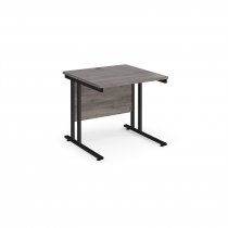 Straight Cantilever Desk | 800w x 800d mm | Grey Oak Top | Black Frame | Maestro 25