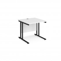 Straight Cantilever Desk | 800w x 800d mm | White Top | Black Frame | Maestro 25