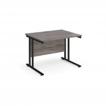 Straight Cantilever Desk | 1000w x 800d mm | Grey Oak Top | Black Frame | Maestro 25