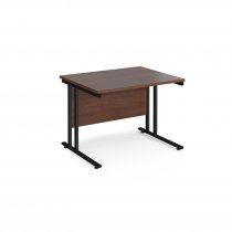 Straight Cantilever Desk | 1000w x 800d mm | Walnut Top | Black Frame | Maestro 25