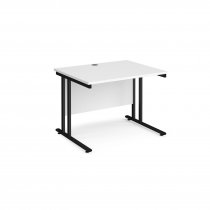 Straight Cantilever Desk | 1000w x 800d mm | White Top | Black Frame | Maestro 25