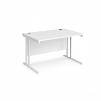 Straight Cantilever Desk | 1200w x 800d mm | White Top | White Frame | Maestro 25