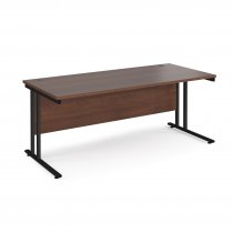 Straight Cantilever Desk | 1800w x 800d mm | Walnut Top | Black Frame | Maestro 25