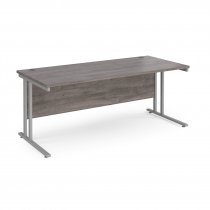 Straight Cantilever Desk | 1800w x 800d mm | Grey Oak Top | Silver Frame | Maestro 25