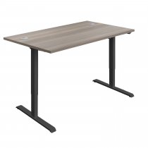 Everyday Single Motor Sit Stand Desk | 1200w x 800d mm | Grey Oak Top | Black Frame