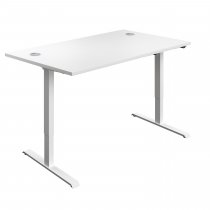 Everyday Single Motor Sit Stand Desk | 1200w x 800d mm | White Top | White Frame