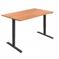 Everyday Single Motor Sit Stand Desk | 1400w x 800d mm | Beech Top | Black Frame