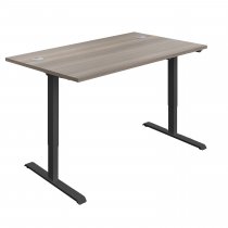 Everyday Single Motor Sit Stand Desk | 1400w x 800d mm | Grey Oak Top | Black Frame