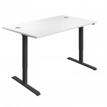 Everyday Single Motor Sit Stand Desk | 1400w x 800d mm | White Top | Black Frame