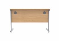 Straight Cantilever Desk | 1200w x 600d mm | Norweigan Beech Top | Silver Frame | Everyday VALUE