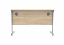 Straight Cantilever Desk | 1200w x 600d mm | Canadian Oak Top | Silver Frame | Everyday VALUE