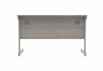 Straight Cantilever Desk | 1200w x 600d mm | Alaskan Grey Oak Top | Silver Frame | Everyday VALUE