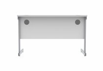 Straight Cantilever Desk | 1200w x 600d mm | Arctic White Top | Silver Frame | Everyday VALUE