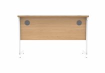 Straight Cantilever Desk | 1200w x 600d mm | Norweigan Beech Top | White Frame | Everyday VALUE