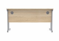 Straight Cantilever Desk | 1400w x 600d mm | Canadian Oak Top | Silver Frame | Everyday VALUE