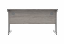 Straight Cantilever Desk | 1400w x 600d mm | Alaskan Grey Oak Top | Silver Frame | Everyday VALUE