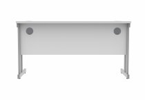 Straight Cantilever Desk | 1400w x 600d mm | Arctic White Top | Silver Frame | Everyday VALUE