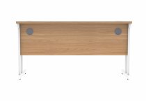 Straight Cantilever Desk | 1400w x 600d mm | Norweigan Beech Top | White Frame | Everyday VALUE