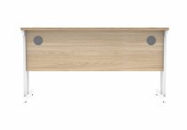 Straight Cantilever Desk | 1400w x 600d mm | Canadian Oak Top | White Frame | Everyday VALUE