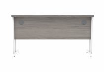 Straight Cantilever Desk | 1400w x 600d mm | Alaskan Grey Oak Top | White Frame | Everyday VALUE