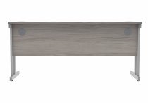 Straight Cantilever Desk | 1600w x 600d mm | Alaskan Grey Oak Top | Silver Frame | Everyday VALUE