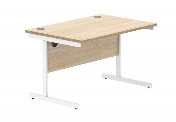 Straight Cantilever Desk | 1200w x 800d mm | Canadian Oak Top | White Frame | Everyday VALUE