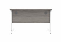 Straight Cantilever Desk | 1200w x 800d mm | Alaskan Grey Oak Top | White Frame | Everyday VALUE