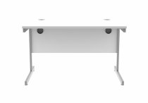 Straight Cantilever Desk | 1200w x 800d mm | Arctic White Top | White Frame | Everyday VALUE