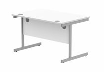 Straight Cantilever Desk | 1200w x 800d mm | Arctic White Top | White Frame | Everyday VALUE