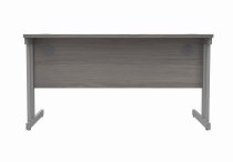 Straight Cantilever Desk | 1400w x 800d mm | Alaskan Grey Oak Top | Silver Frame | Everyday VALUE