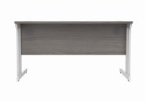 Straight Cantilever Desk | 1400w x 800d mm | Alaskan Grey Oak Top | White Frame | Everyday VALUE