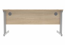 Straight Cantilever Desk | 1600w x 800d mm | Canadian Oak Top | Silver Frame | Everyday VALUE