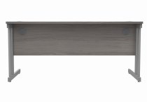 Straight Cantilever Desk | 1600w x 800d mm | Alaskan Grey Oak Top | Silver Frame | Everyday VALUE