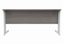 Straight Cantilever Desk | 1600w x 800d mm | Alaskan Grey Oak Top | White Frame | Everyday VALUE