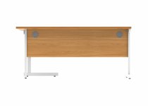 Radial Cantilever Desk | 1600w x 800-1200d mm | Right Handed | Norweigan Beech Top | White Frame | Everyday VALUE