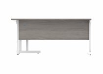 Radial Cantilever Desk | 1600w x 800-1200d mm | Right Handed | Alaskan Grey Oak Top | White Frame | Everyday VALUE