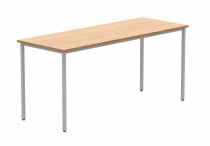 Multi-Purpose Office Table | 730h x 1600w x 600d mm | Norweigan Beech Top | Silver Frame | Everyday VALUE