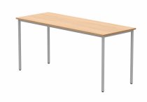 Multi-Purpose Office Table | 730h x 1600w x 600d mm | Norweigan Beech Top | Silver Frame | Everyday VALUE