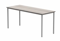 Multi-Purpose Office Table | 730h x 1600w x 600d mm | Alaskan Grey Oak Top | Silver Frame | Everyday VALUE