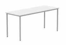 Multi-Purpose Office Table | 730h x 1600w x 600d mm | Arctic White Top | Silver Frame | Everyday VALUE