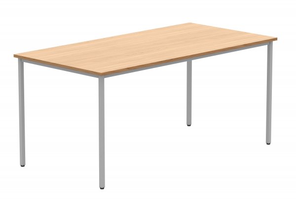 Multi-Purpose Office Table | 730h x 1600w x 800d mm | Norweigan Beech Top | Silver Frame | Everyday VALUE