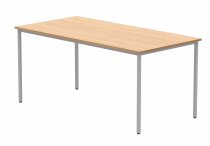 Multi-Purpose Office Table | 730h x 1600w x 800d mm | Norweigan Beech Top | Silver Frame | Everyday VALUE