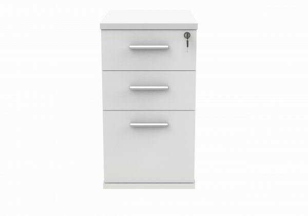 Desk Height Pedestal | 730h x 400w x 600d mm | 3 Drawers | Arctic White | Everyday VALUE