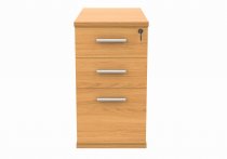 Desk Height Pedestal | 730h x 400w x 800d mm | 3 Drawers | Norweigan Beech | Everyday VALUE