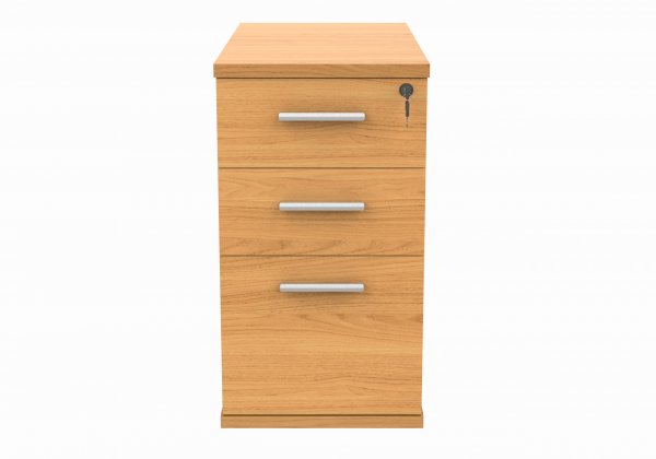 Desk Height Pedestal | 730h x 400w x 800d mm | 3 Drawers | Norweigan Beech | Everyday VALUE