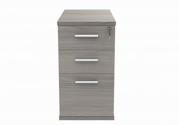 Desk Height Pedestal | 730h x 400w x 800d mm | 3 Drawers | Alaskan Grey Oak | Everyday VALUE